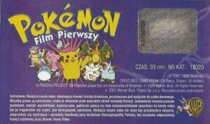 Pokemon: Film Pierwszy - Kaseta naklejka Pokemon: Film Pierwszy - Kaseta naklejka