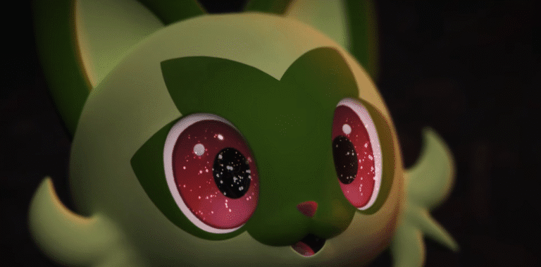 Sprigatito w instalacji TeamLab