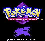 Pokemon Crystal — ekran startowy po polsku