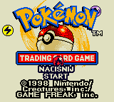 Pokemon Trading Card Game na GBC PL — ekran startowy