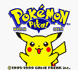 Pokemon Wersja Żółta — ekran startowy