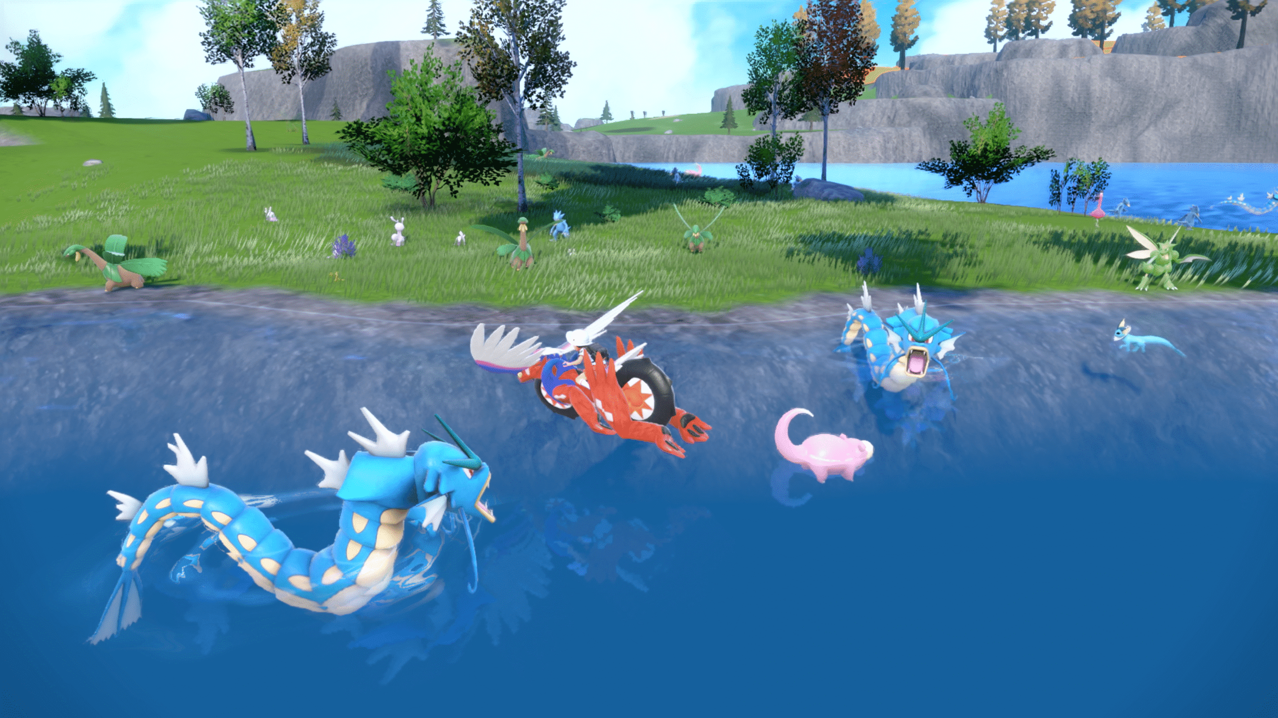 Screen z Pokemon Scarlet i Violet nad wodą