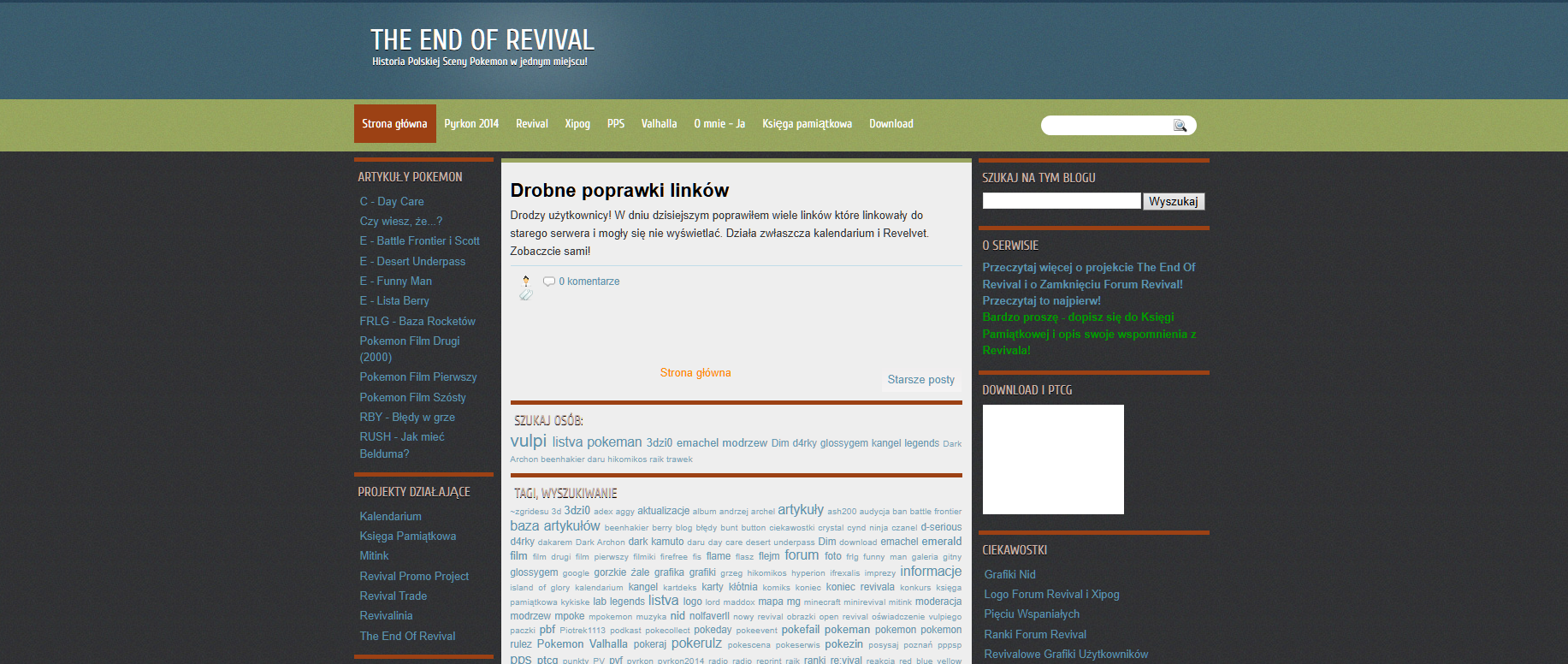 The End Of Revival — screen z WebArchive