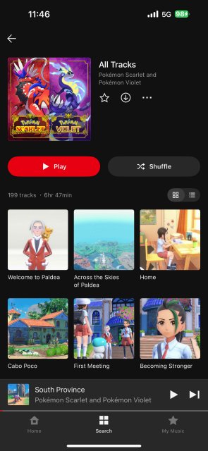W aplikacji jest między innymi muzyka z Pokemon Scarlet i Pokemon Violet