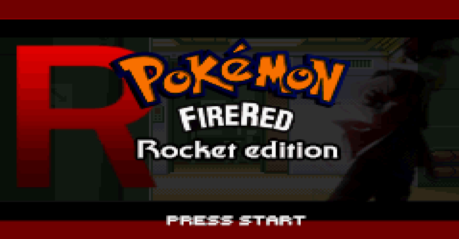 Ekran startowy Pokemon FireRed: Rocket Edition