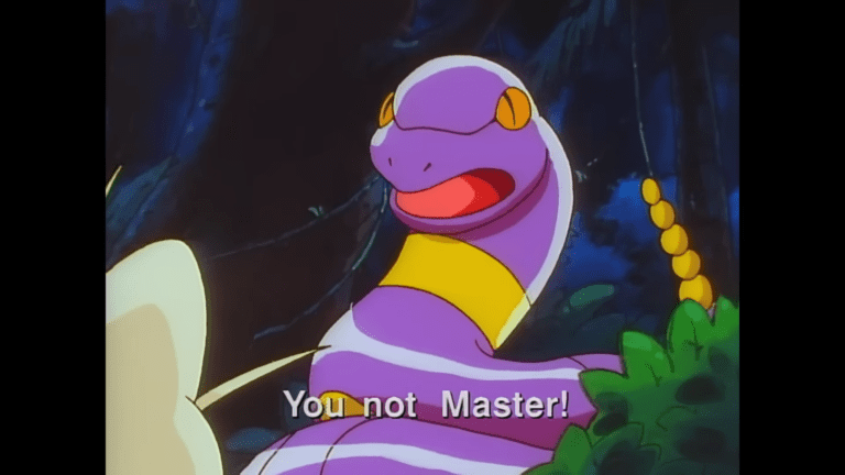 Pokemon TV prawie po polsku: Ekans przemawia do polskich dzieci po amerykańsku. Pokettyzowane