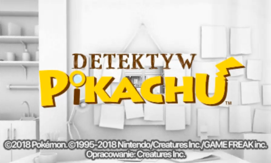 Polski ekran startowy gry Detektyw Pikachu