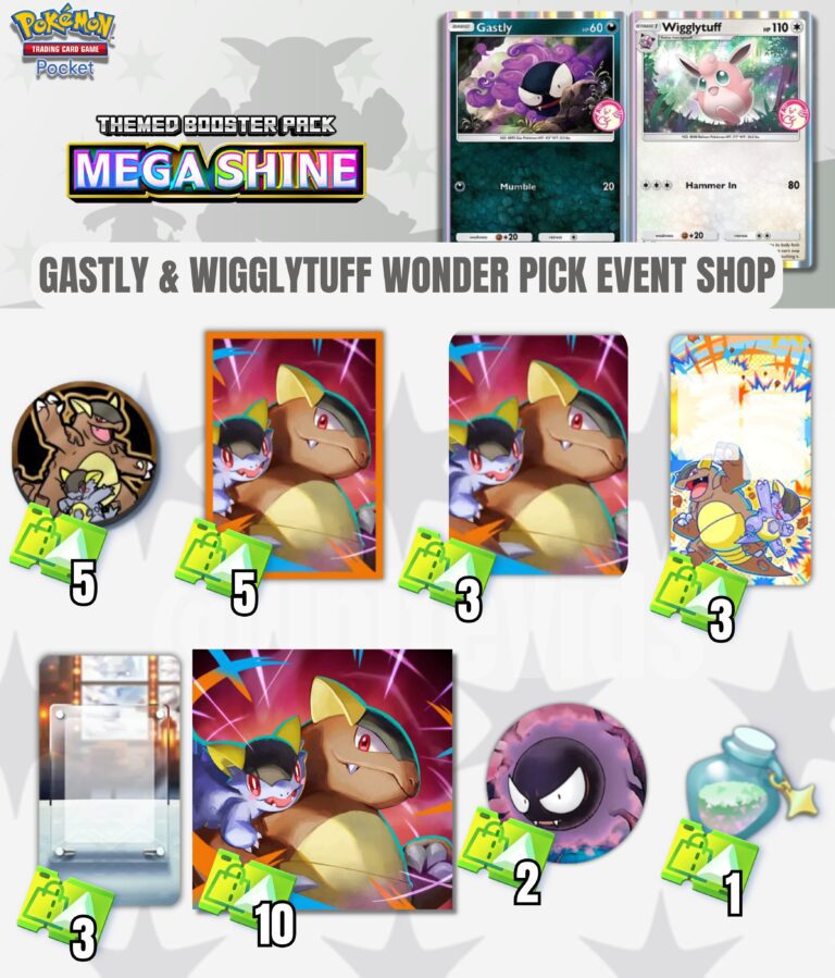 Pokemon TCG Pocket — Gastly, Wigglytuff i Mega Kangaskhan w evencie wonder pick