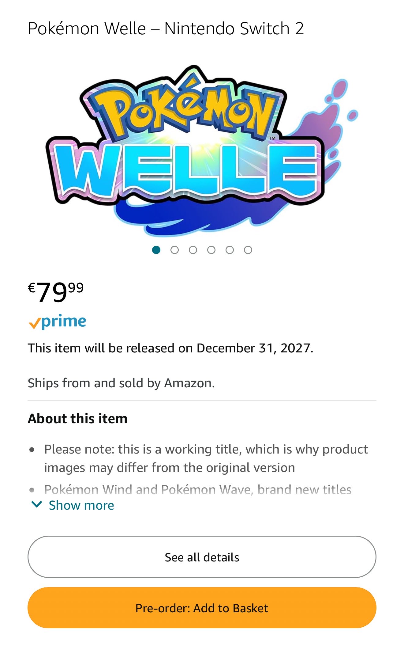 Pierwszy preorder fizycznych kopii Pokemon Winds i Waves w niemieckim Amazonie kosztuje 79,99 euro. A ile może kosztować w Polsce?