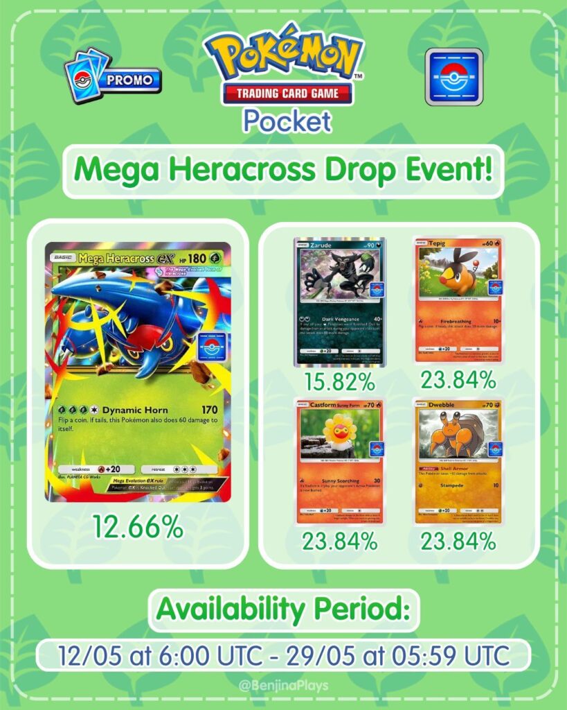 Pokemon TCG Pocket — Mega Heracross ex w drop evencie