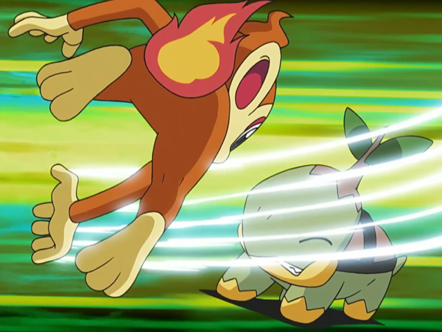 Pokemon Diament i Perła w szóstym odcinku pokazuje starcie Turtwiga z Chimcharem