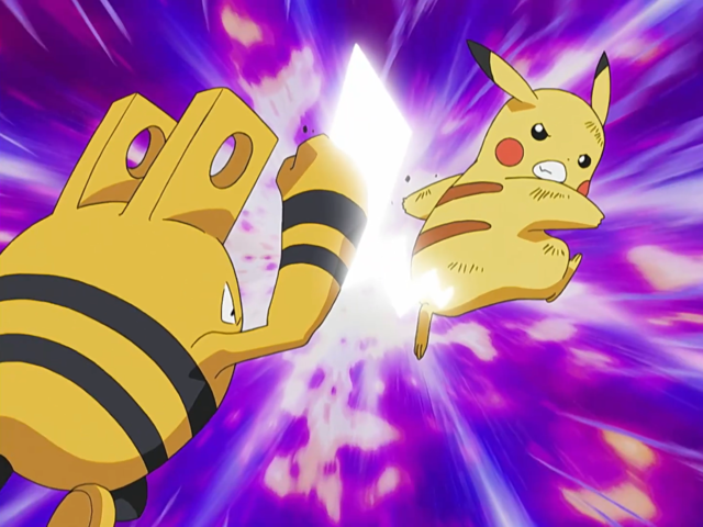 Trzeci odcinek serii Pokemon Diament i Perła nosi tytuł Starcie dwóch światów